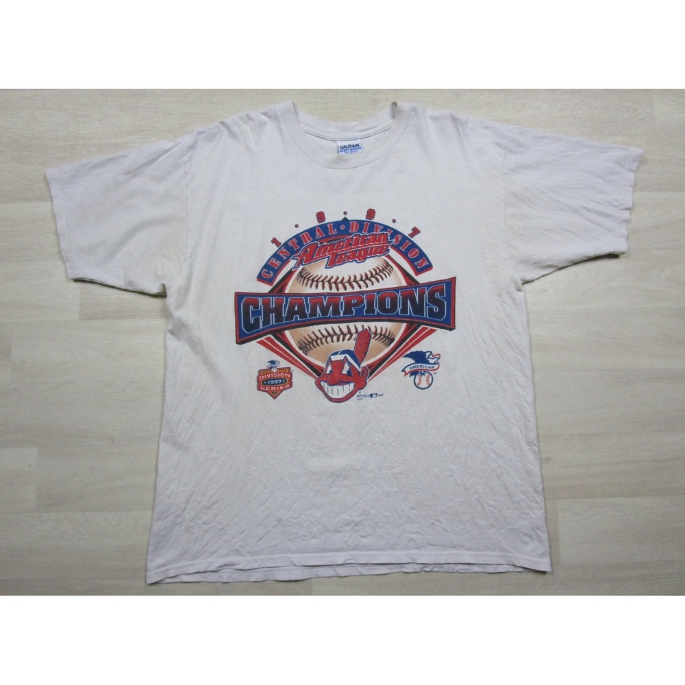 Vintage 90s Cleveland Indians T Shirt (XL) MLB Baseball Wahoo Guardians 1997